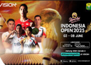 Jadwal dan Link Live Streaming Indonesia Open 2025 Super 1000 di VISION+